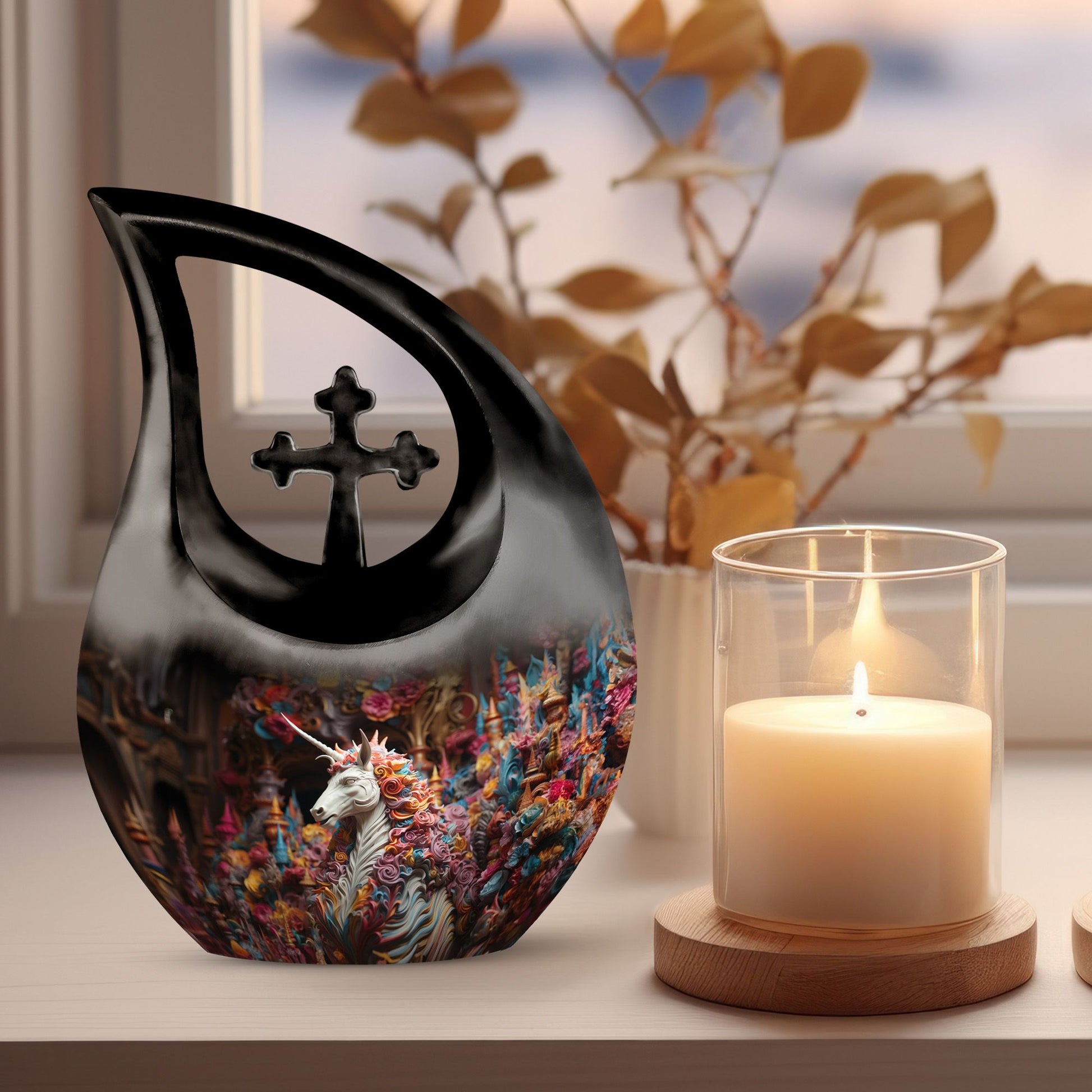 Unicorn Urns For Ashes - Cremation Urns For Human Ashes Adult Black