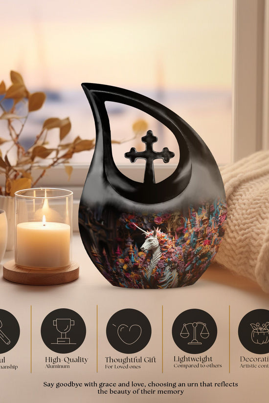 Unicorn Urns For Ashes - Cremation Urns For Human Ashes Adult Black