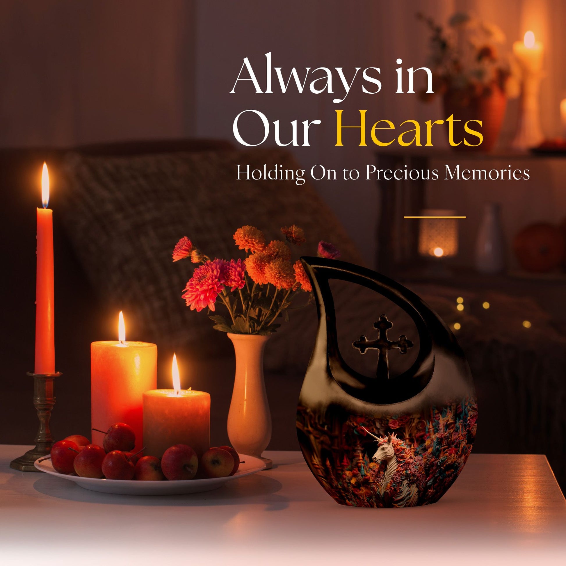 Unicorn Urns For Ashes - Cremation Urns For Human Ashes Adult Black