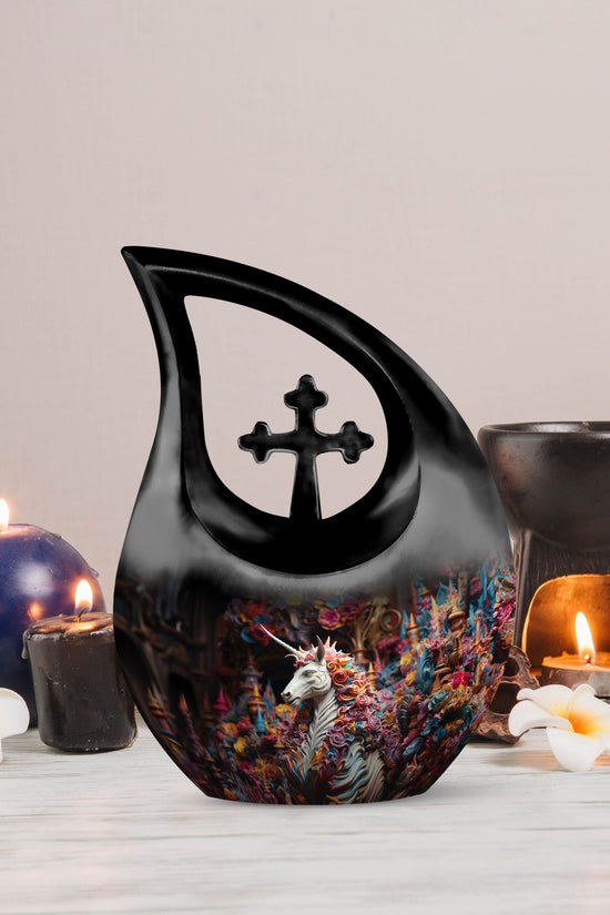Unicorn Urns For Ashes - Cremation Urns For Human Ashes Adult Black