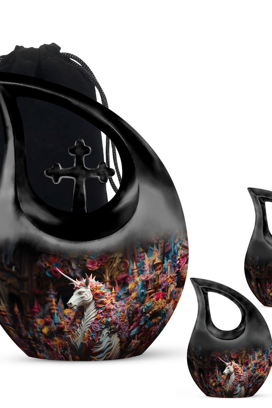 Unicorn Urns For Ashes - Cremation Urns For Human Ashes Adult Black