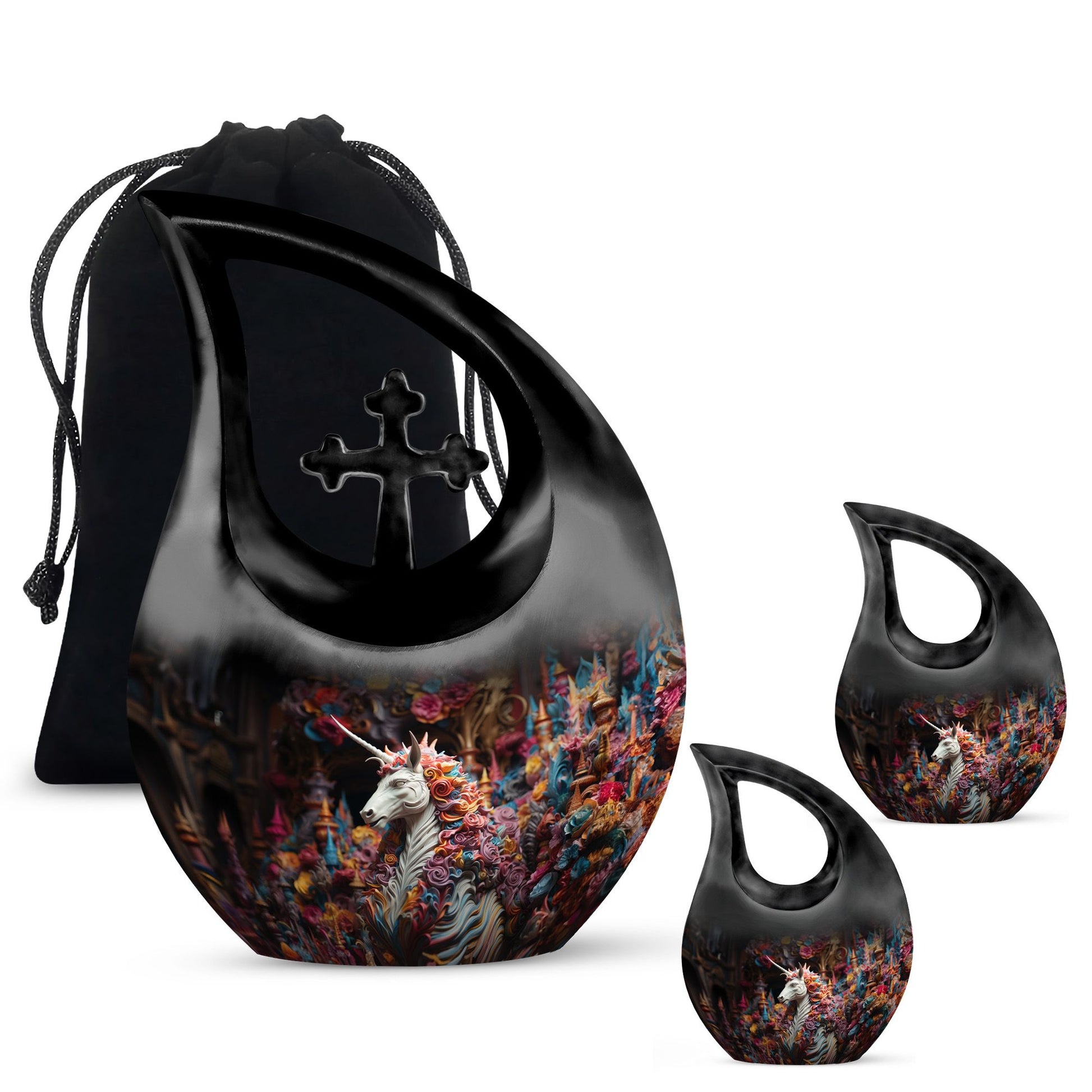 Unicorn Urns For Ashes - Cremation Urns For Human Ashes Adult Black