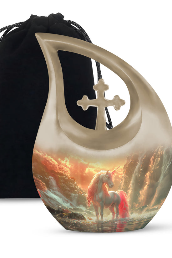 Unicorn Theme Memorial Urn - Beautiful Cremation Urn For Human Ashes