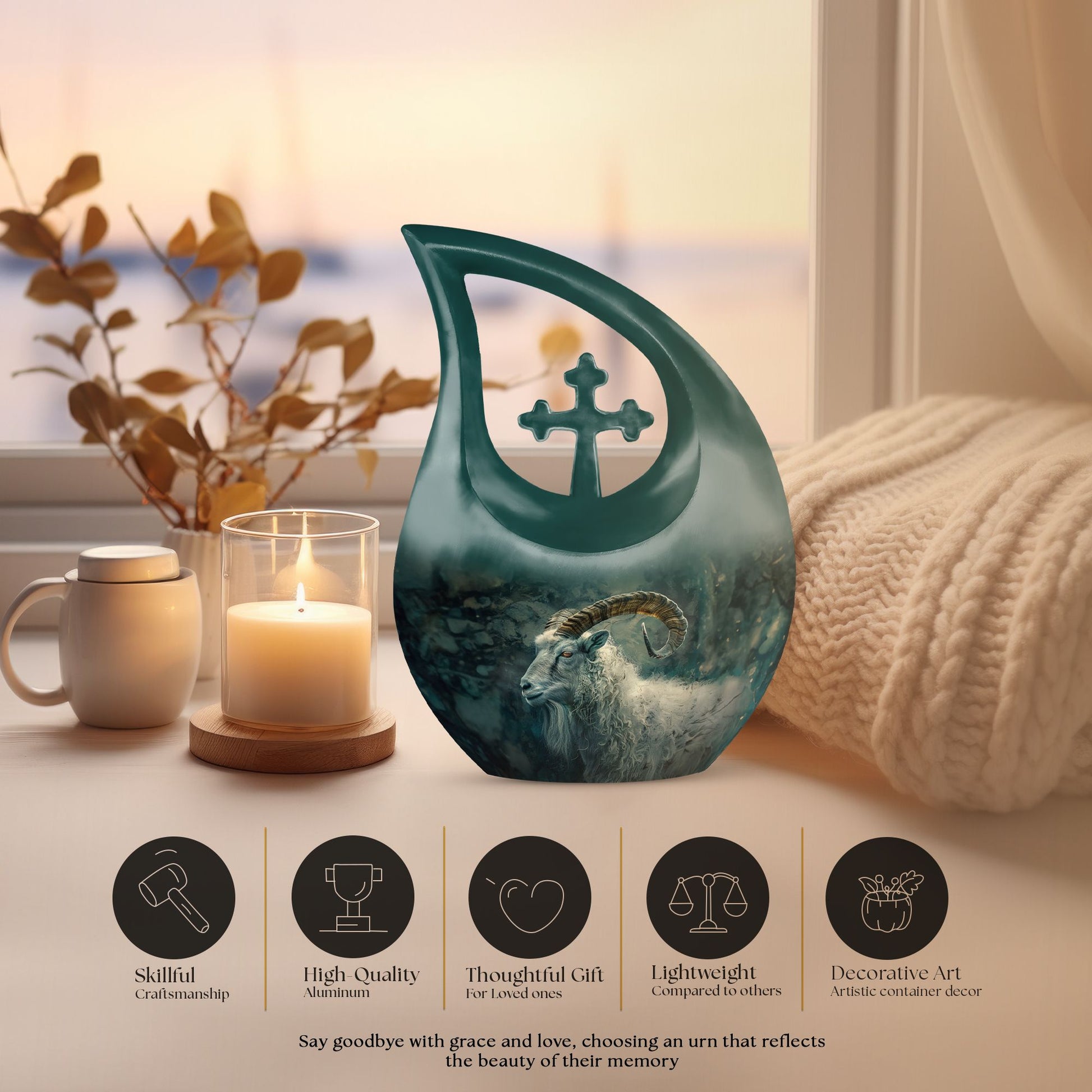 Goat Urns For Ashes - Keepsake Urn For Human Ashes