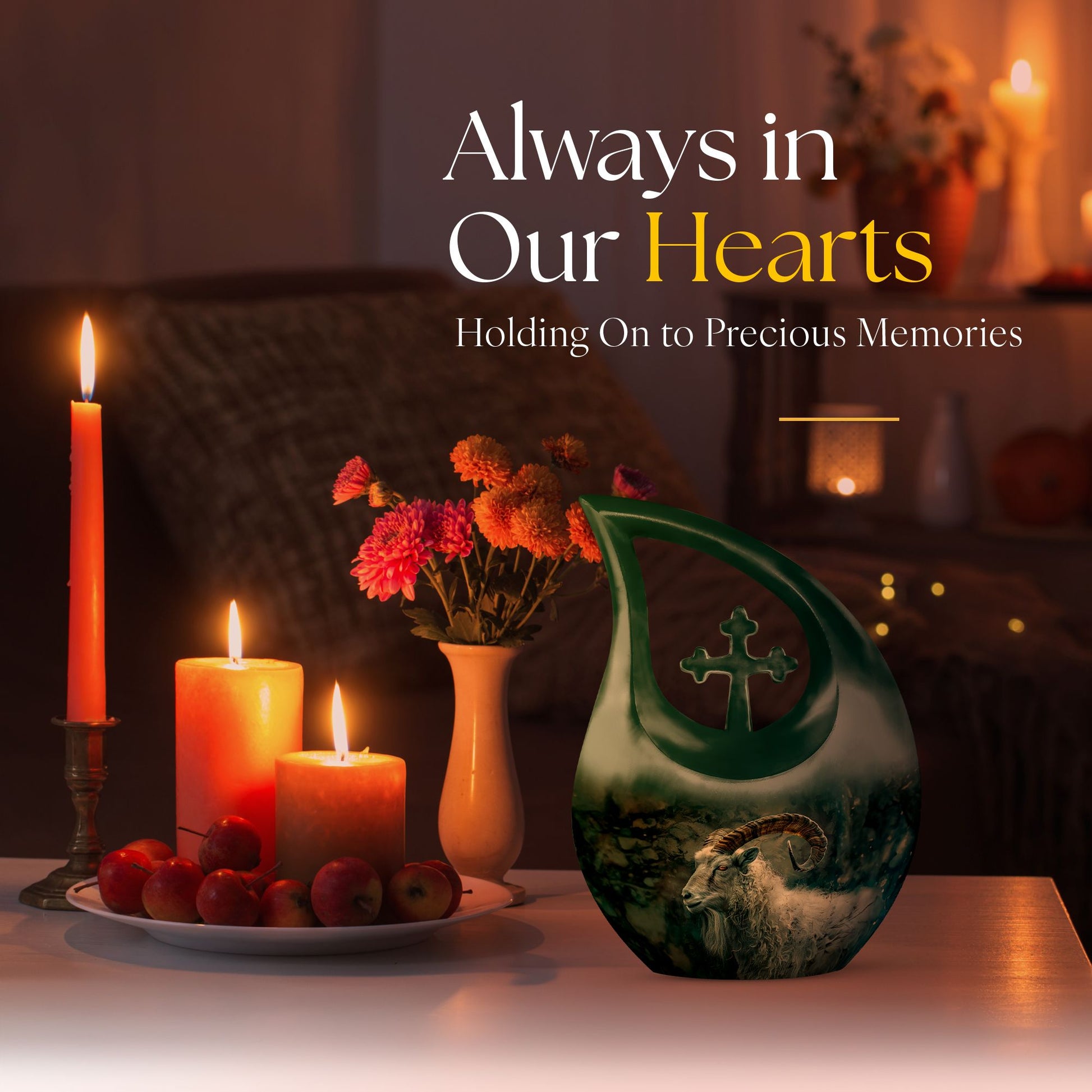 Goat Urns For Ashes - Keepsake Urn For Human Ashes