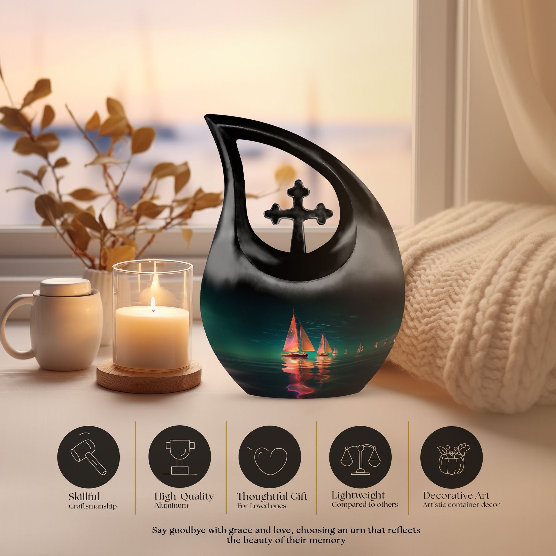 Boat Urns For Ashes - Human Ash Keepsake