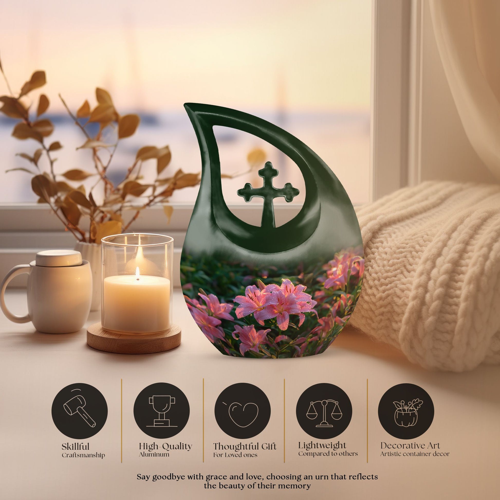 Flower Urns For Ashes - Large Urns For Human Ashes Adult