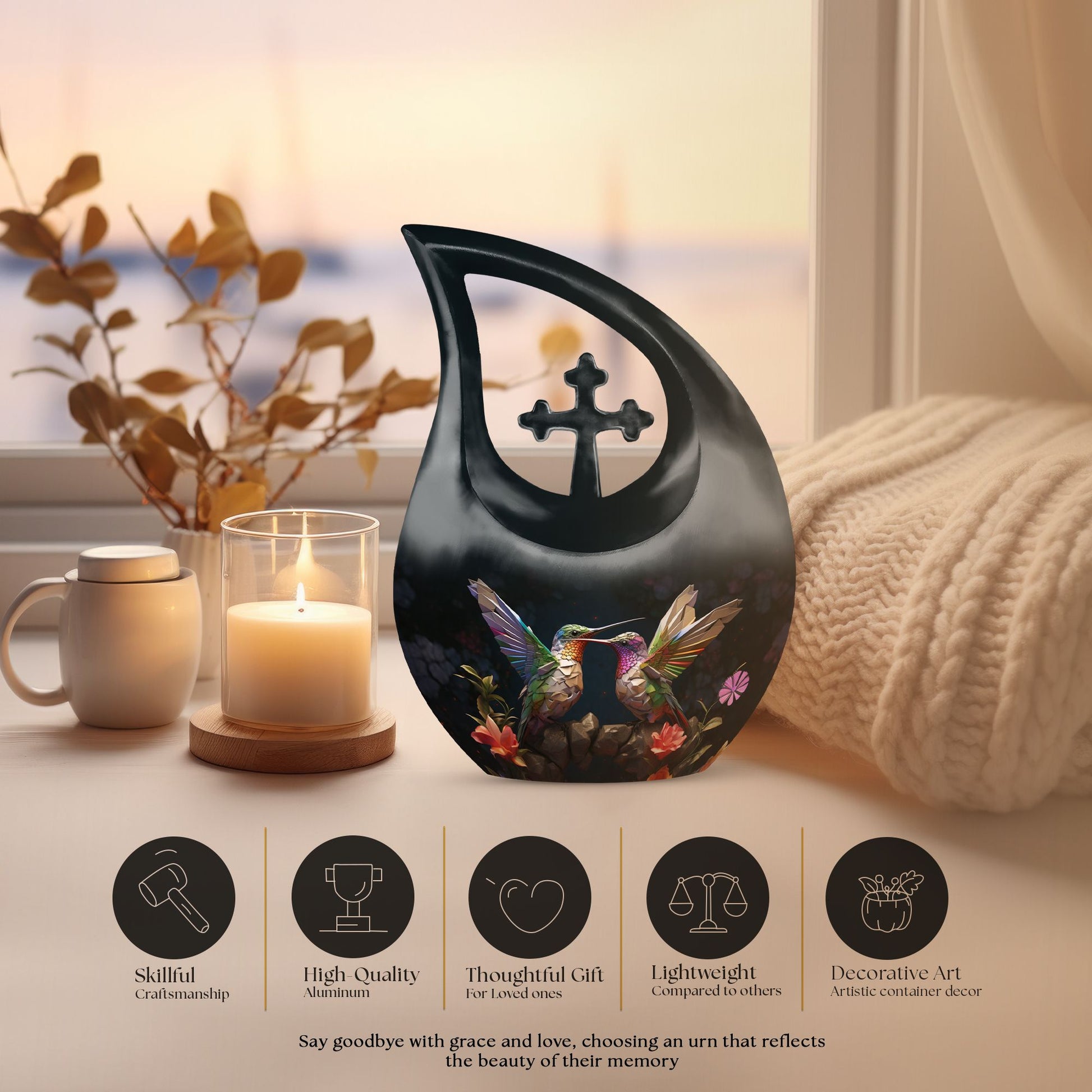 Humming Bird Urns For Ashes - Large Urn For Ashes For Women