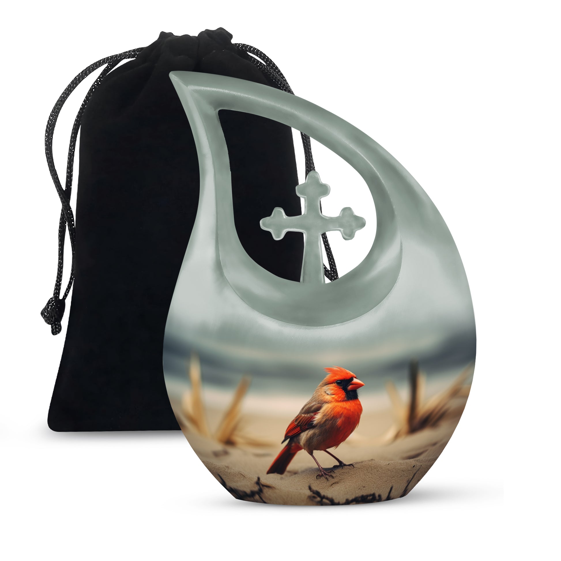 Nature Cardinal Memorial Urn - Beautiful Funeral Urn for Adults Ashes