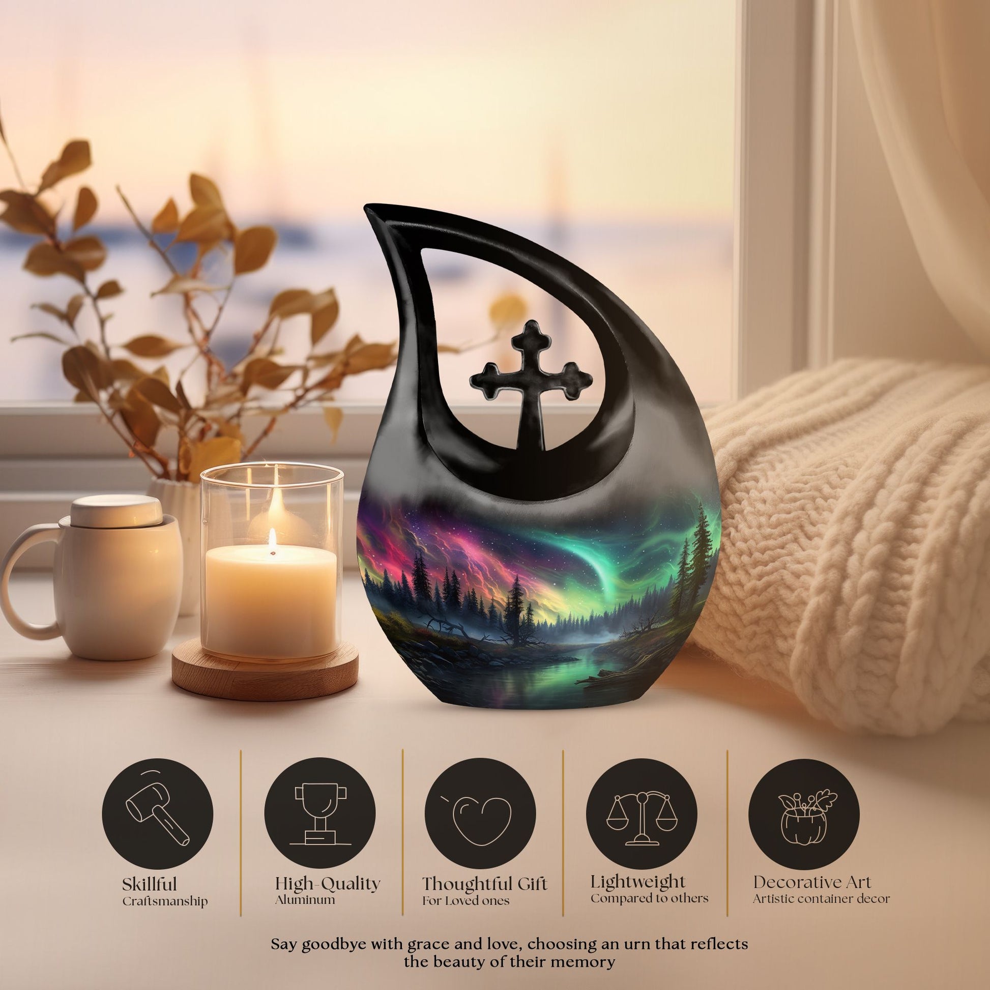 Sky Glows Urns For Ashes - Cremation Urns For Large Human Ashes Adult