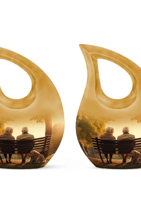 Old Couple Sitting On A Bench Urns For Ashes - Urn Mom Ashes Large