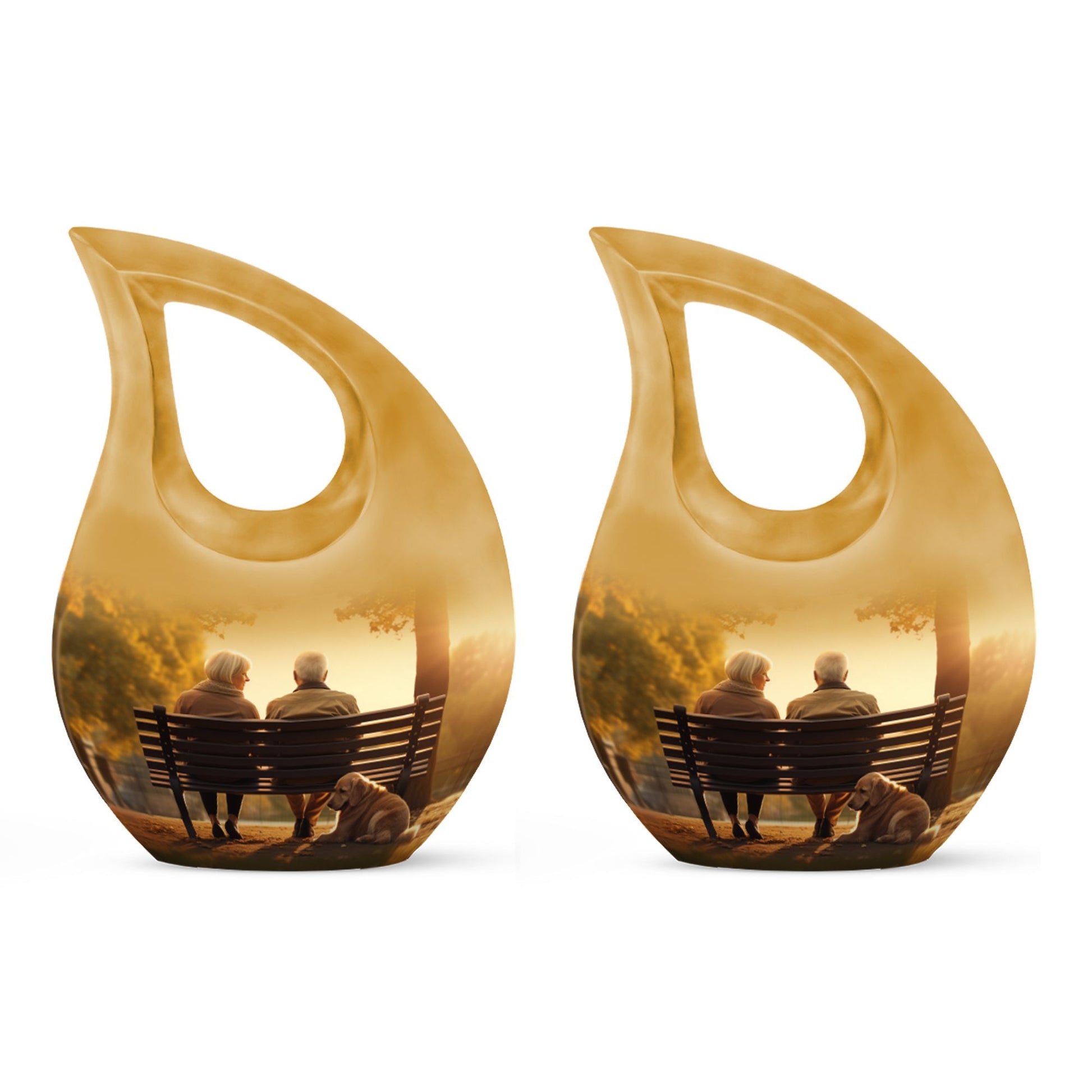 Old Couple Sitting On A Bench Urns For Ashes - Urn Mom Ashes Large