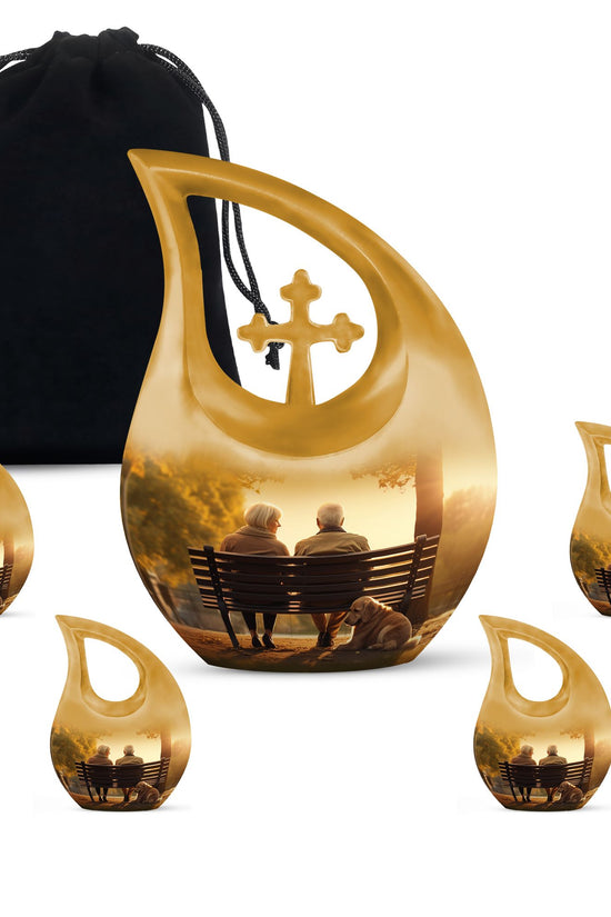 Old Couple Sitting On A Bench Urns For Ashes - Urn Mom Ashes Large