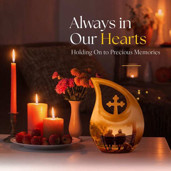 Old Couple Sitting On A Bench Urns For Ashes - Urn Mom Ashes Large