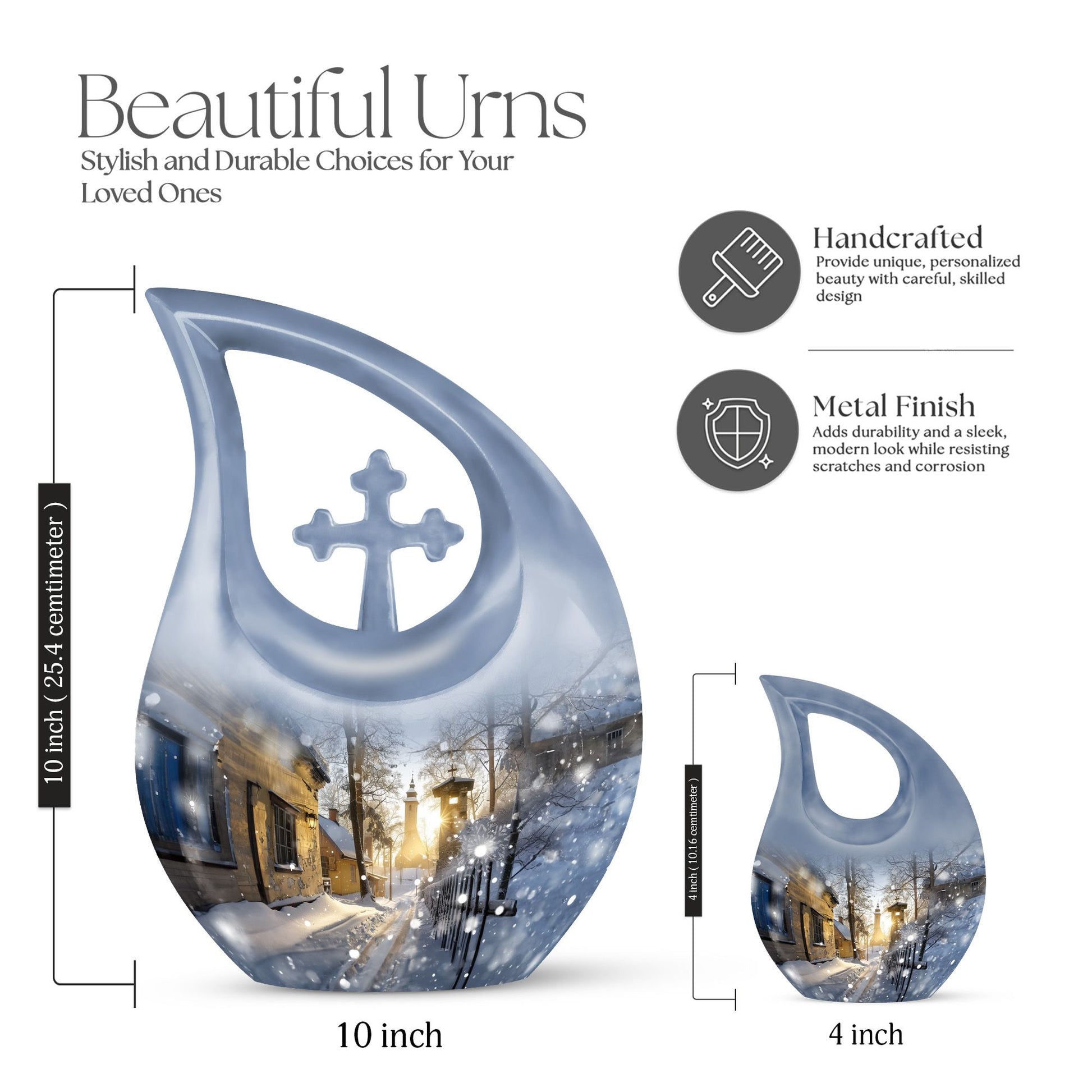 Snowflakes Urns For Ashes - Men Urns For Human Ashes