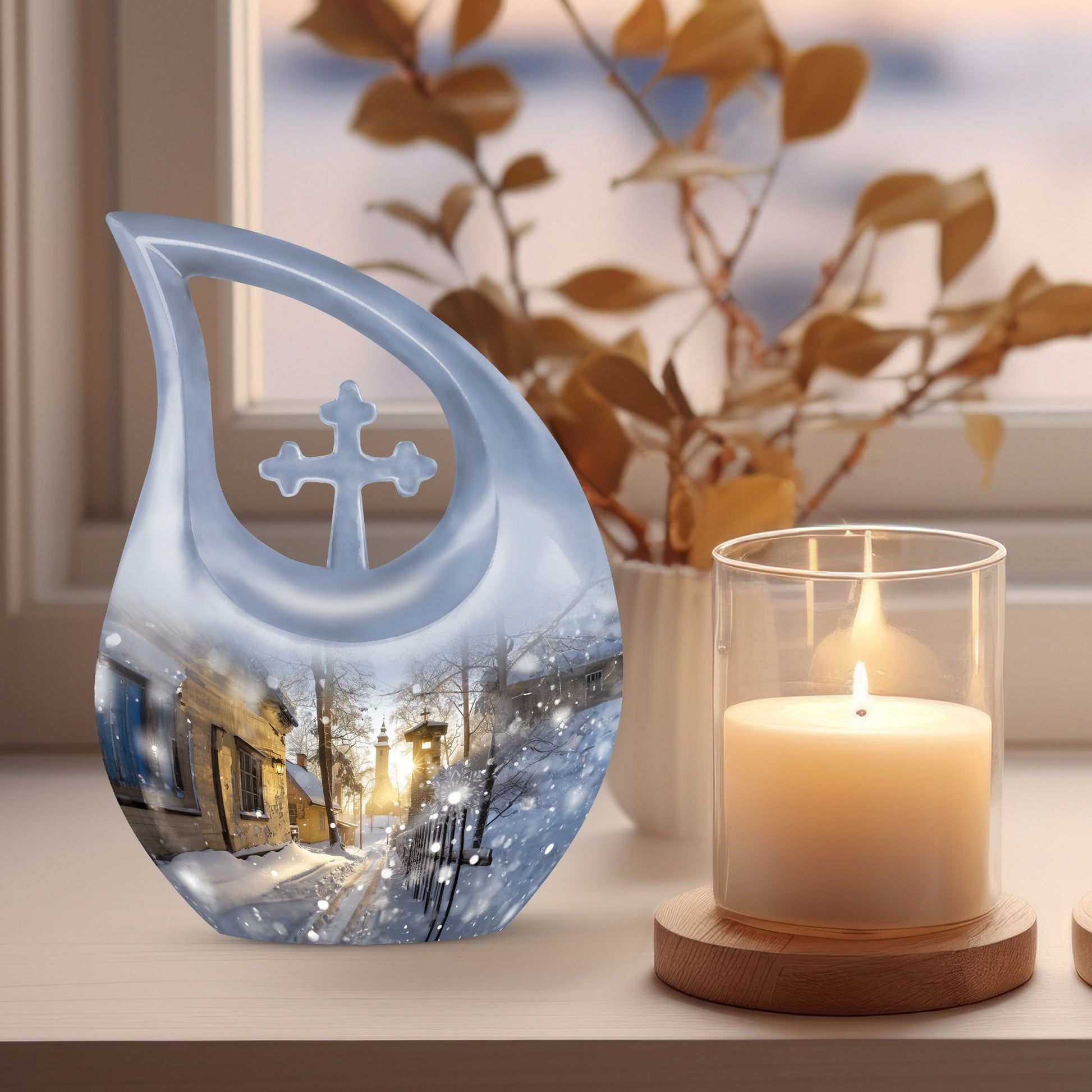 Snowflakes Urns For Ashes - Men Urns For Human Ashes