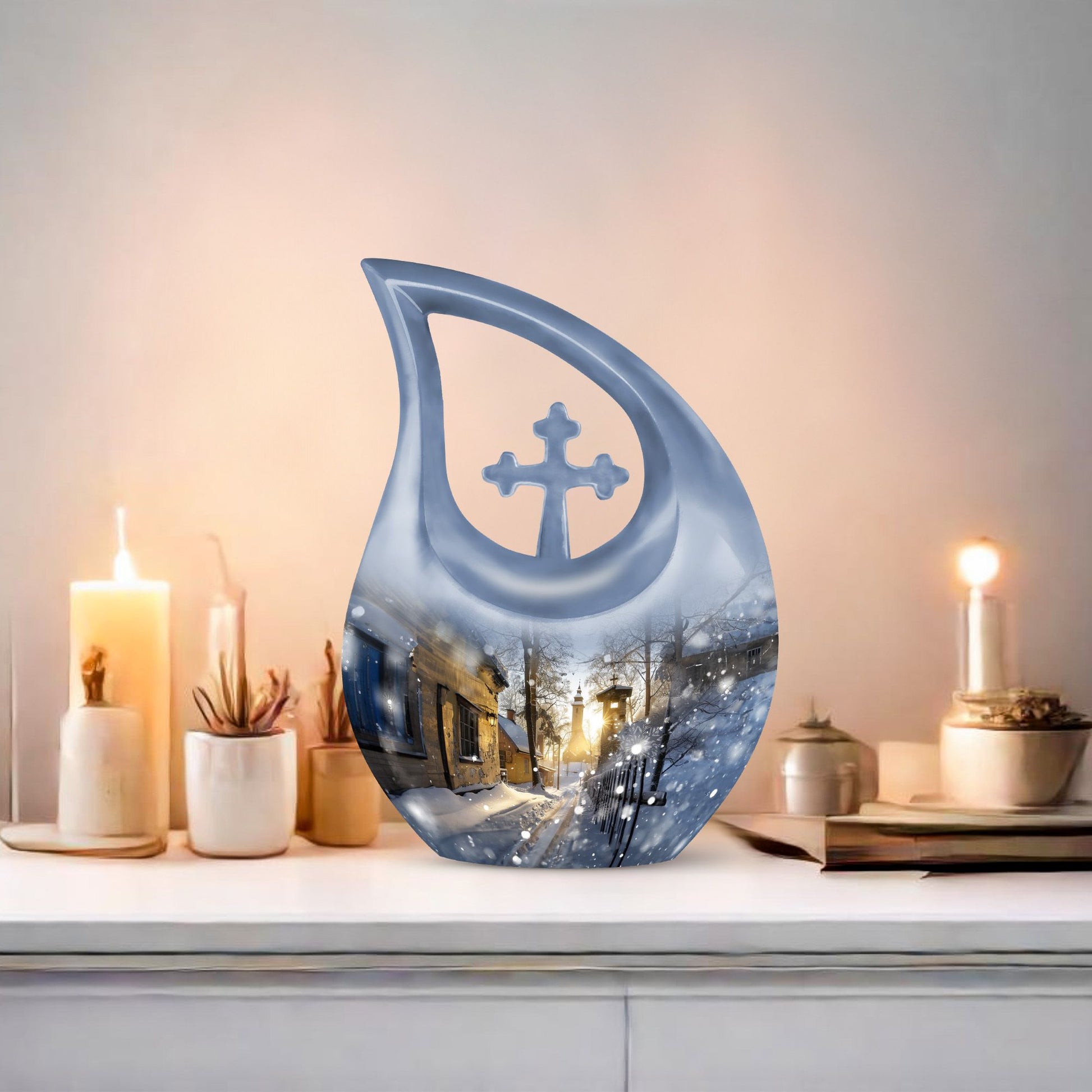 Snowflakes Urns For Ashes - Men Urns For Human Ashes