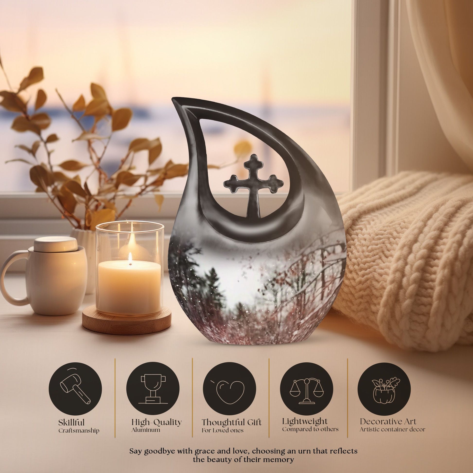 Snowflakes Urns For Ashes - Urns For Human Ashes Adult Female