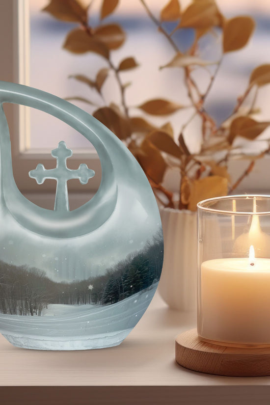 Snowflakes Urns For Ashes - Small Urn For Ashes Adult Male