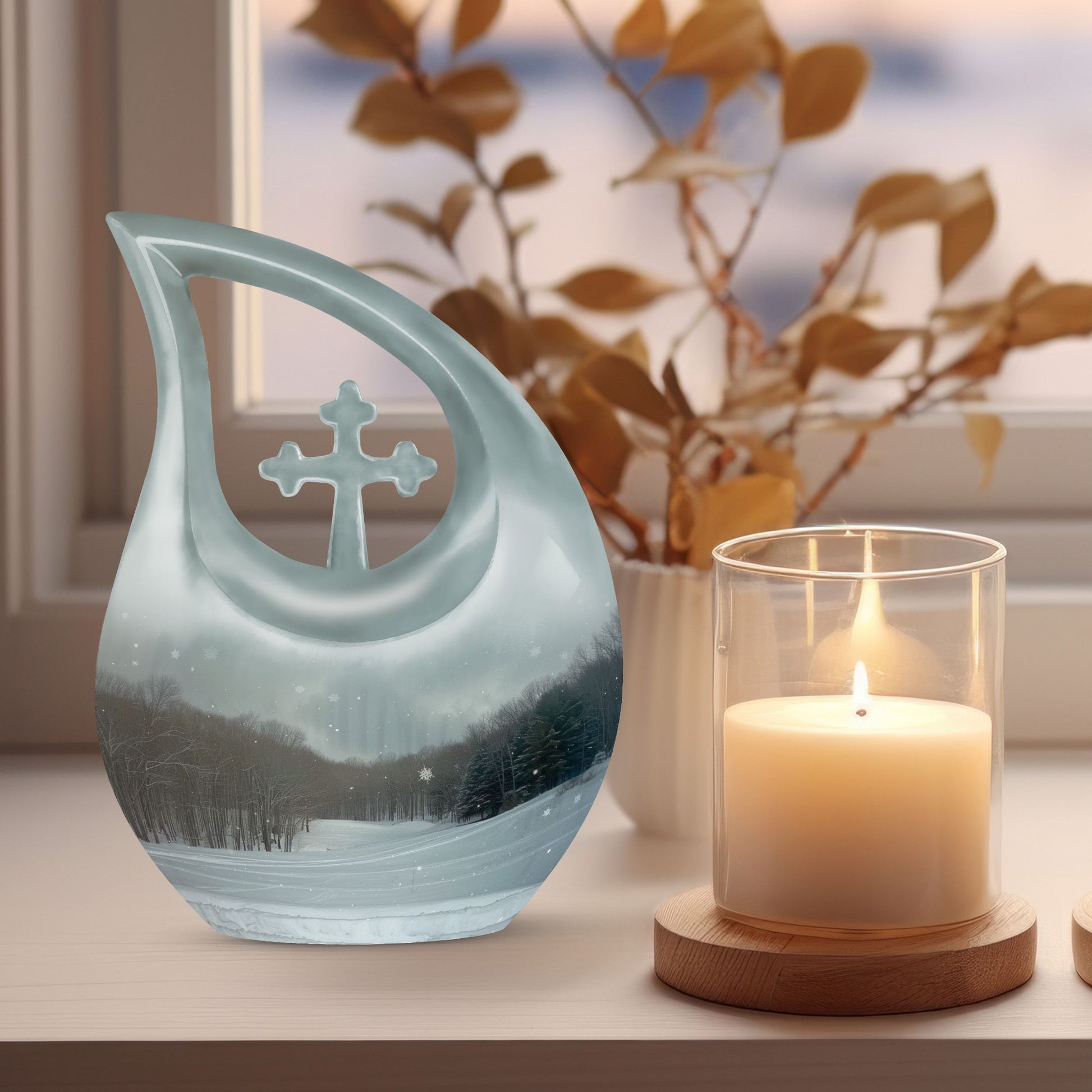 Snowflakes Urns For Ashes - Small Urn For Ashes Adult Male