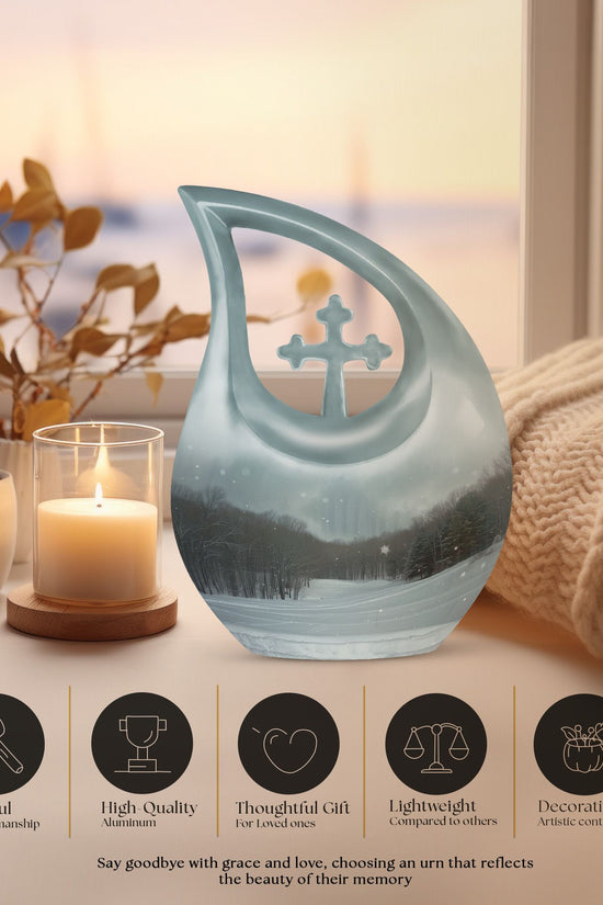 Snowflakes Urns For Ashes - Small Urn For Ashes Adult Male