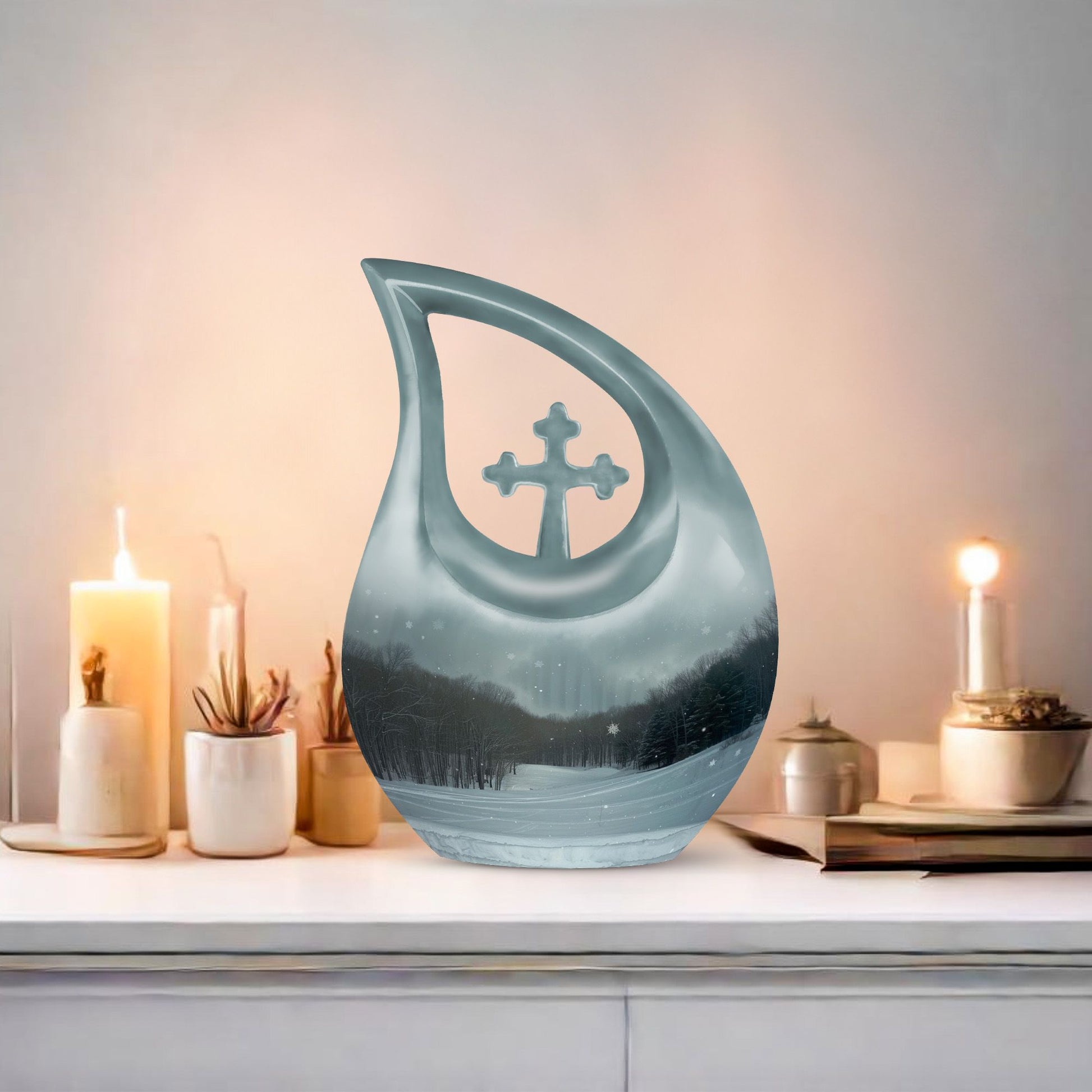 Snowflakes Urns For Ashes - Small Urn For Ashes Adult Male
