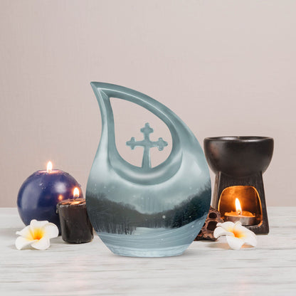 Snowflakes Urns For Ashes - Small Urn For Ashes Adult Male