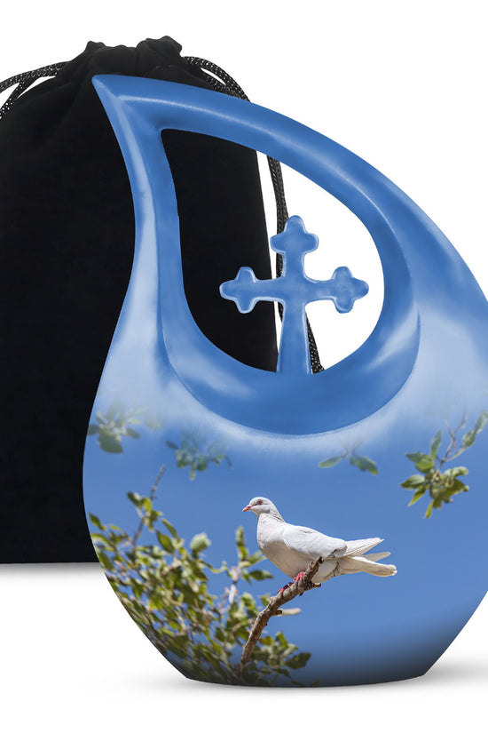 White Bird Memorial Urn - Dove Theme Cremation Urn For Loved Ones
