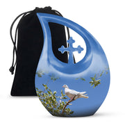 White Bird Memorial Urn - Dove Theme Cremation Urn For Loved Ones