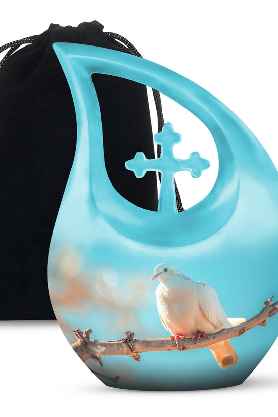 Dove Funeral Urn - Large Memorial Urn For Male & Female