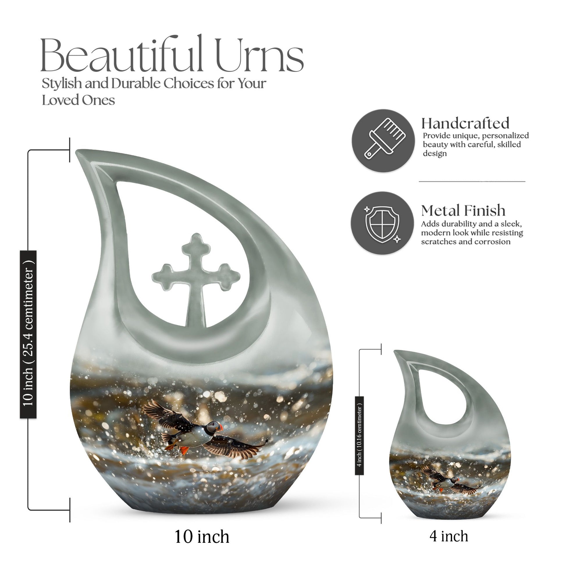 Puffin Bird Urns For Ashes - Urns For Human Ashes Adult Female Small Size