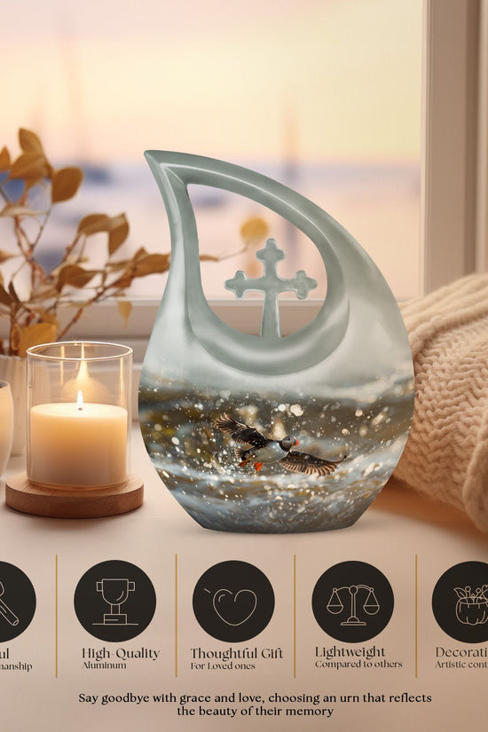 Puffin Bird Urns For Ashes - Urns For Human Ashes Adult Female Small Size