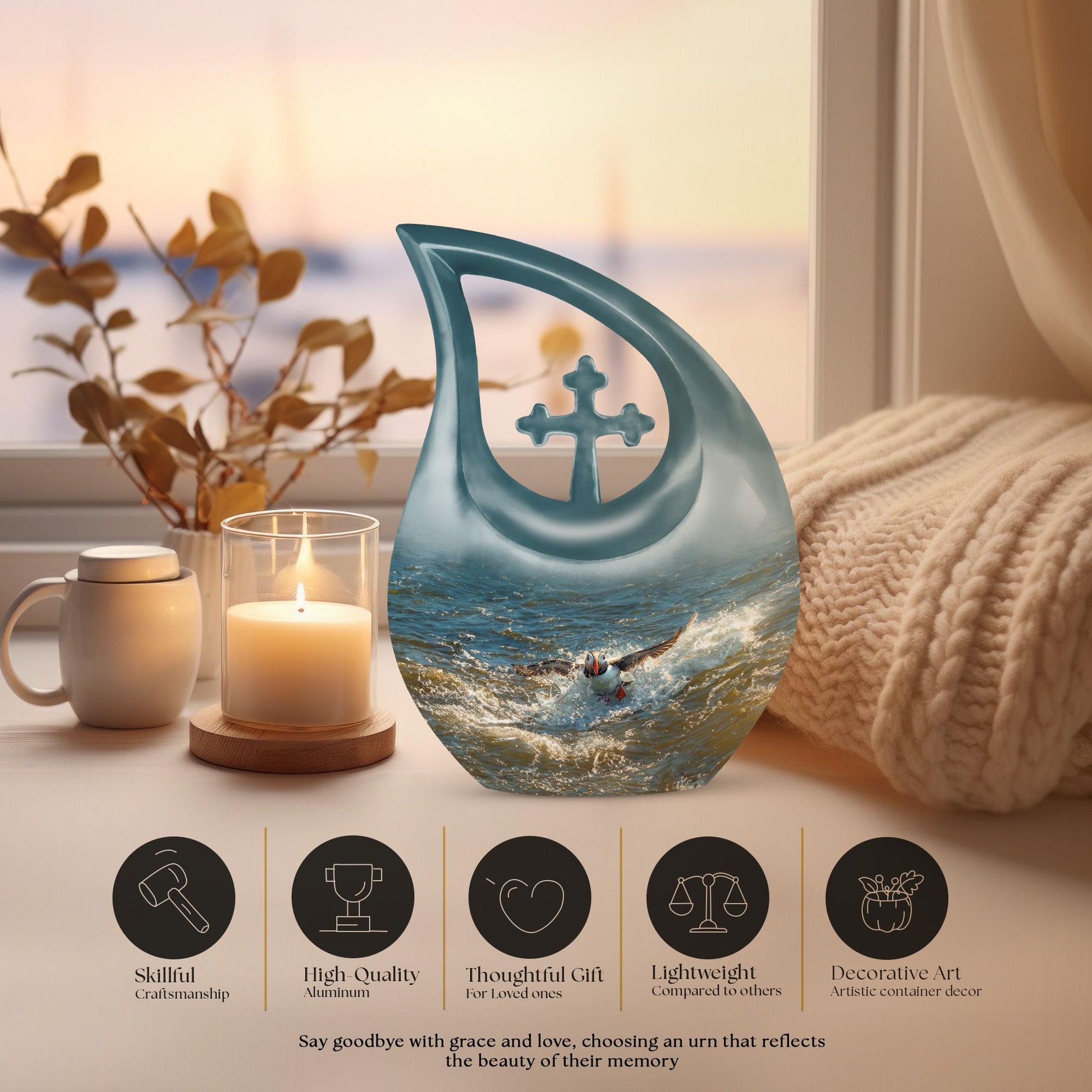 Puffin Bird Urns For Ashes - Human Urns For Ashes Adult Female