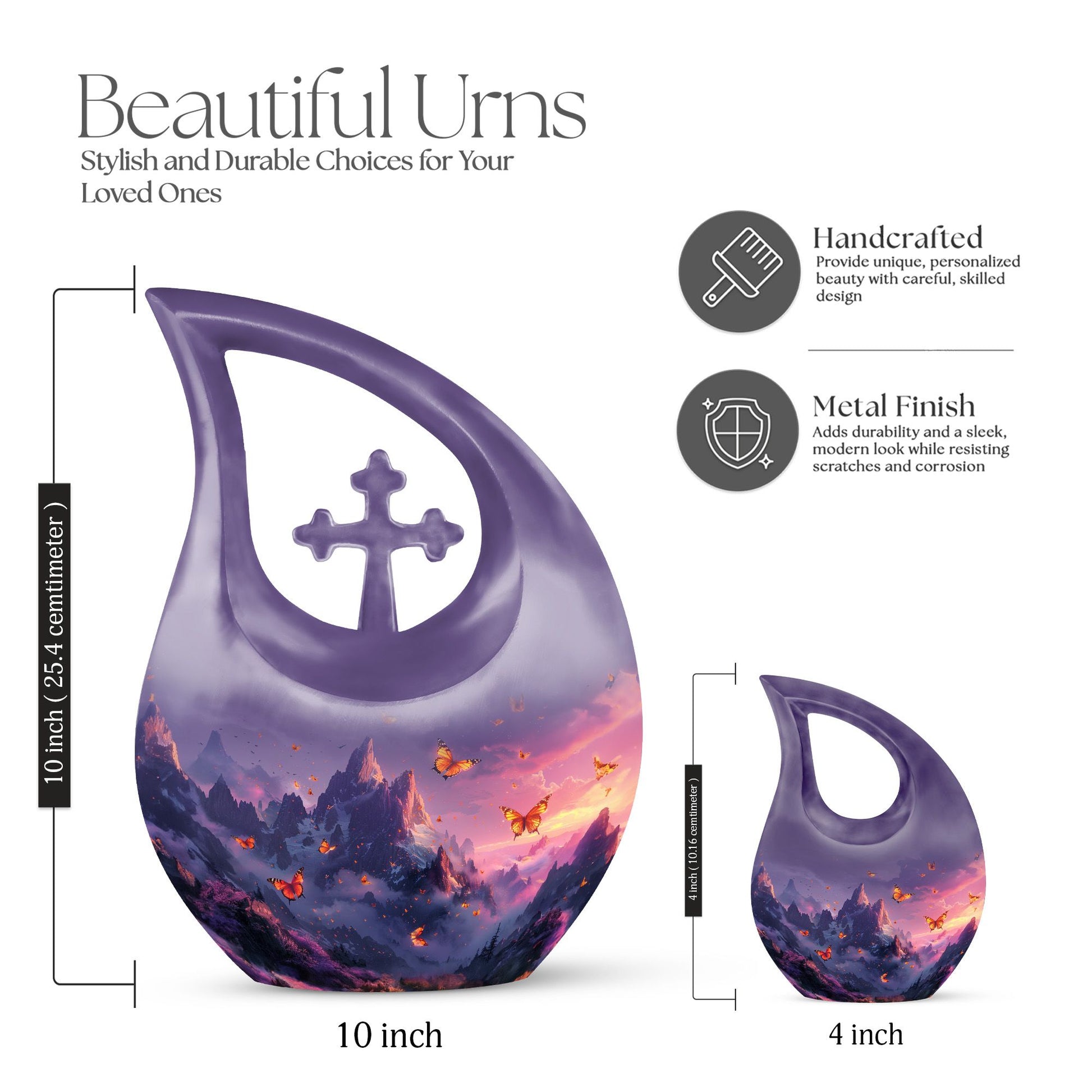 Purple Meadow Urns For Ashes - Large Urns Human Ashes