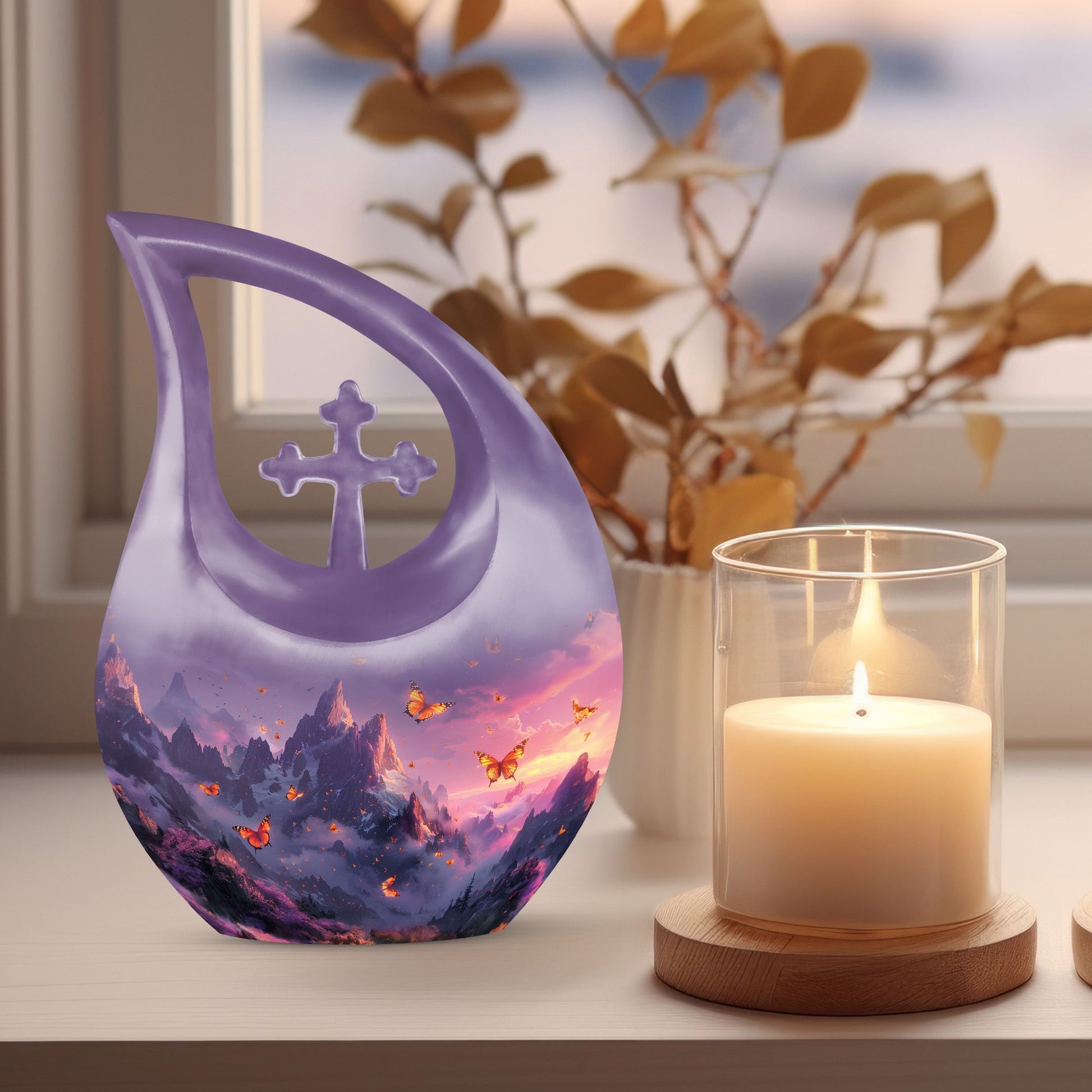 Purple Meadow Urns For Ashes - Large Urns Human Ashes