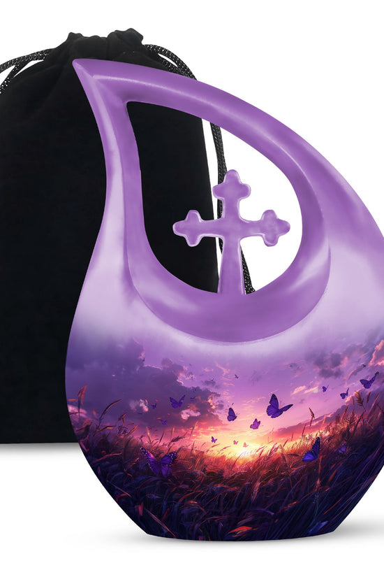 Purple Meadow Urns For Ashes - Large Urn Mom