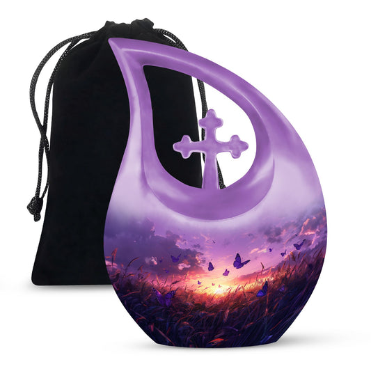 Purple Meadow Urns For Ashes - Large Urn Mom