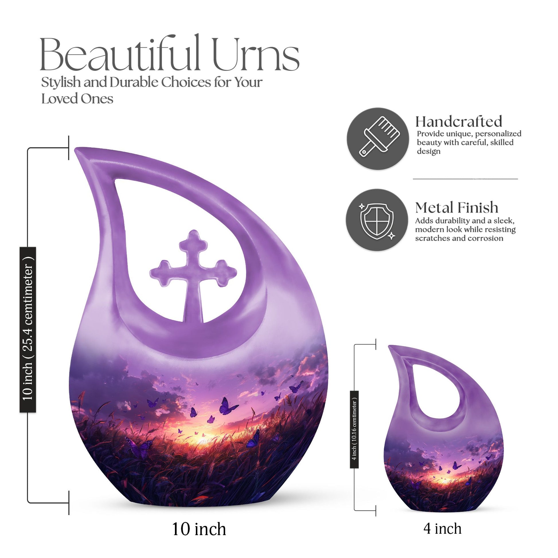 Purple Meadow Urns For Ashes - Large Urn Mom