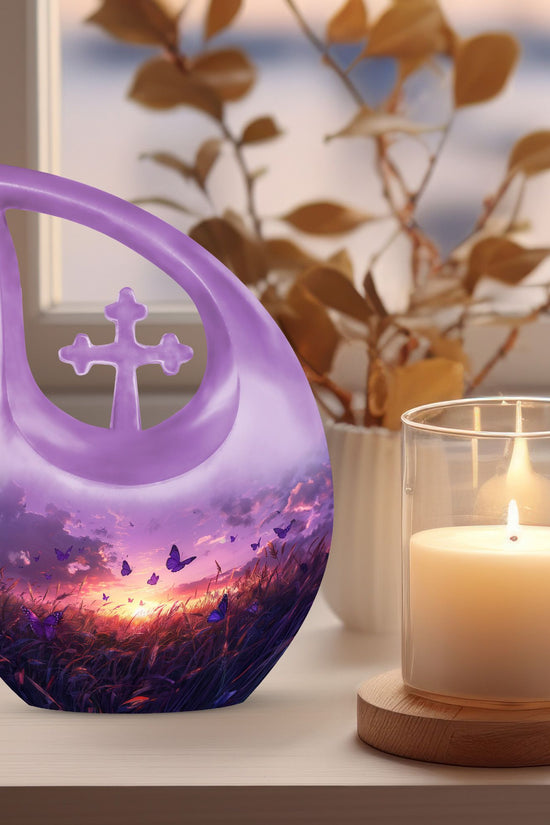 Purple Meadow Urns For Ashes - Large Urn Mom