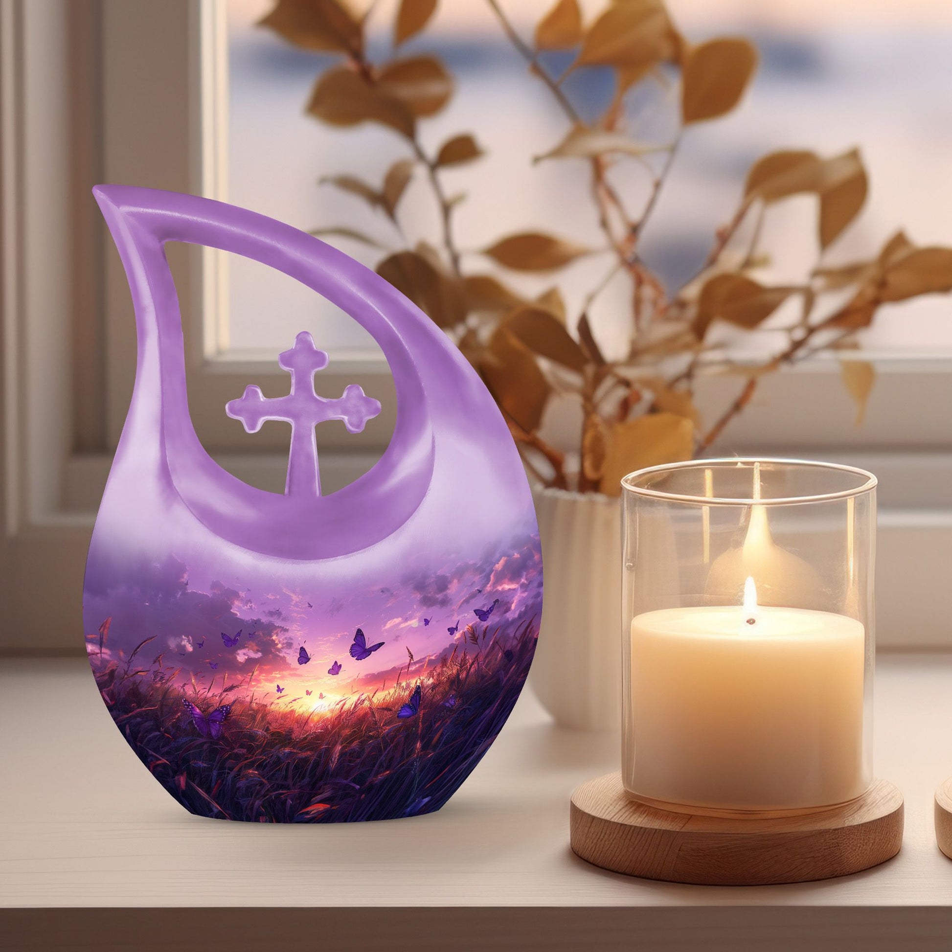 Purple Meadow Urns For Ashes - Large Urn Mom