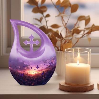 Purple Meadow Urns For Ashes - Large Urn Mom
