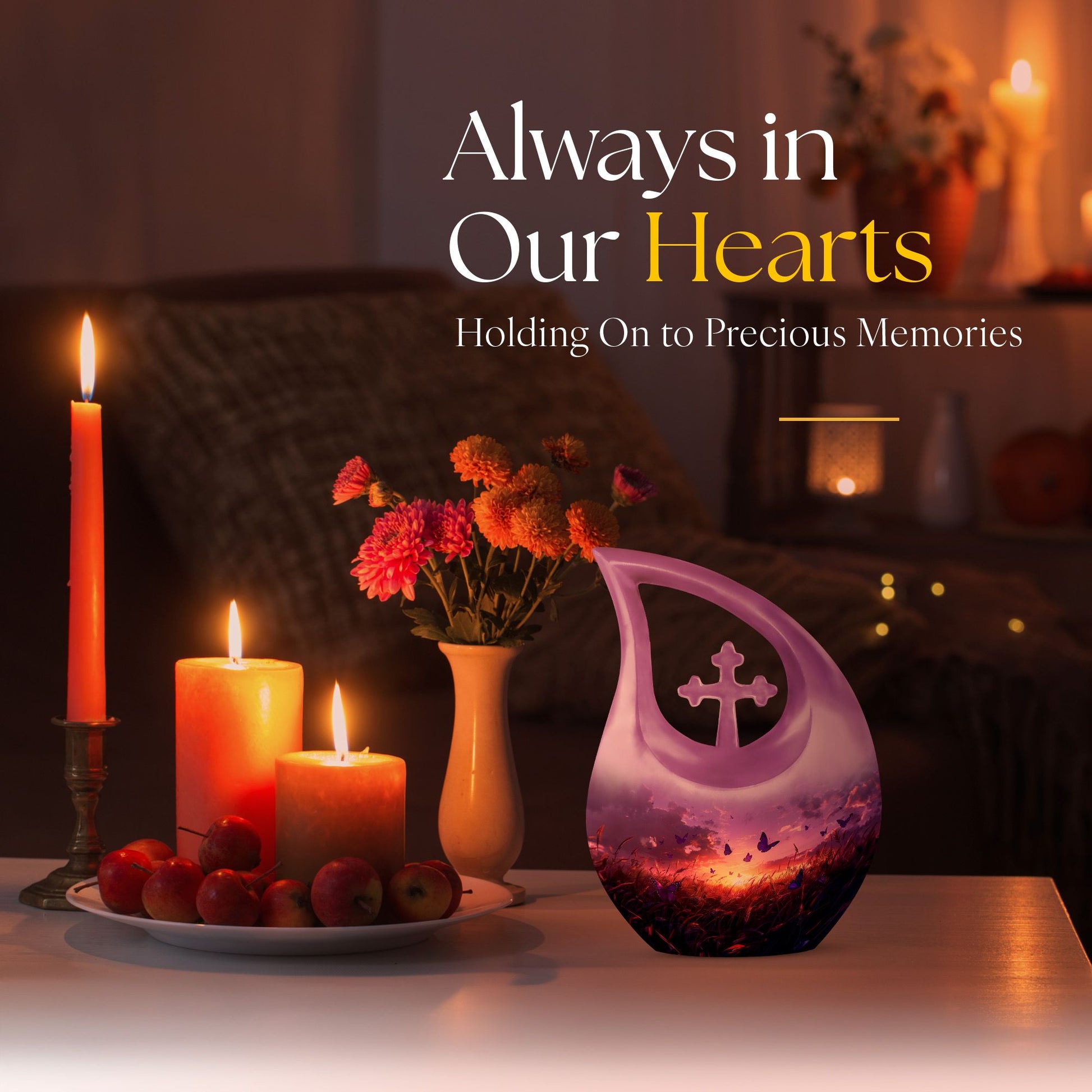 Purple Meadow Urns For Ashes - Large Urn Mom