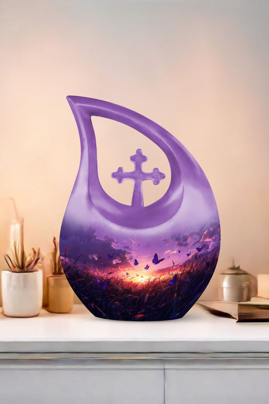 Purple Meadow Urns For Ashes - Large Urn Mom