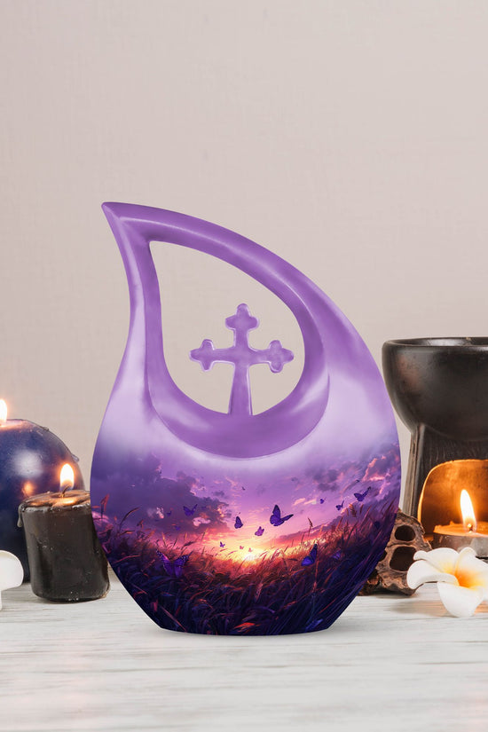 Purple Meadow Urns For Ashes - Large Urn Mom
