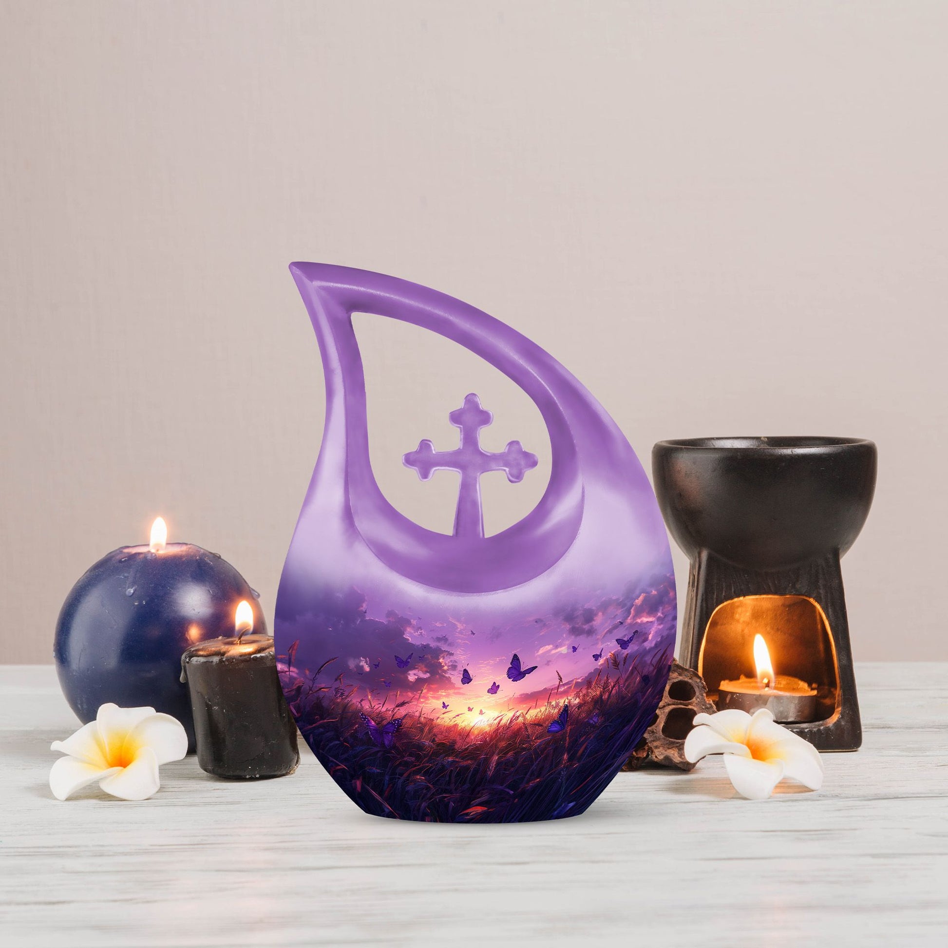 Purple Meadow Urns For Ashes - Large Urn Mom