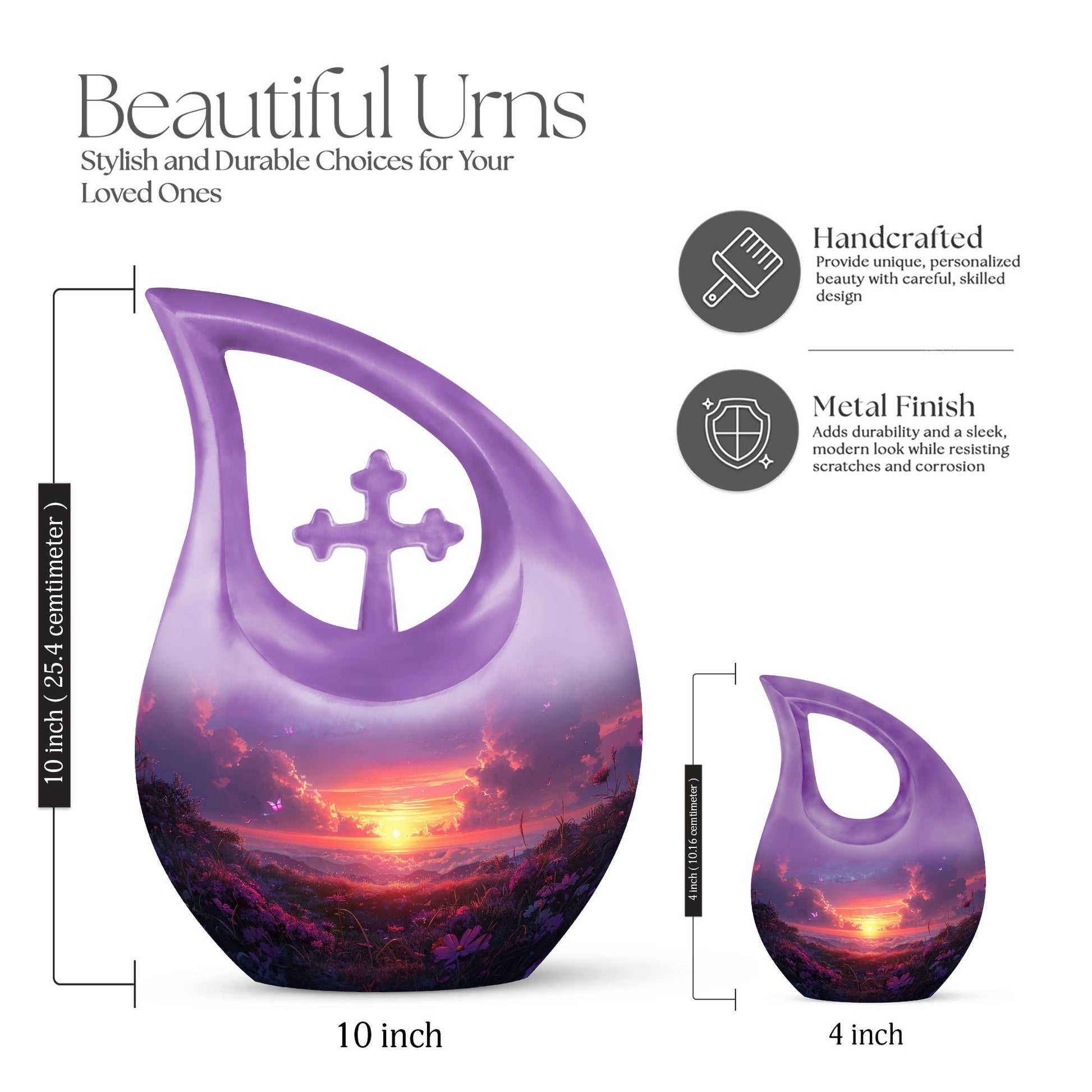 Purple Meadow Urns For Ashes - Large Adult Urn