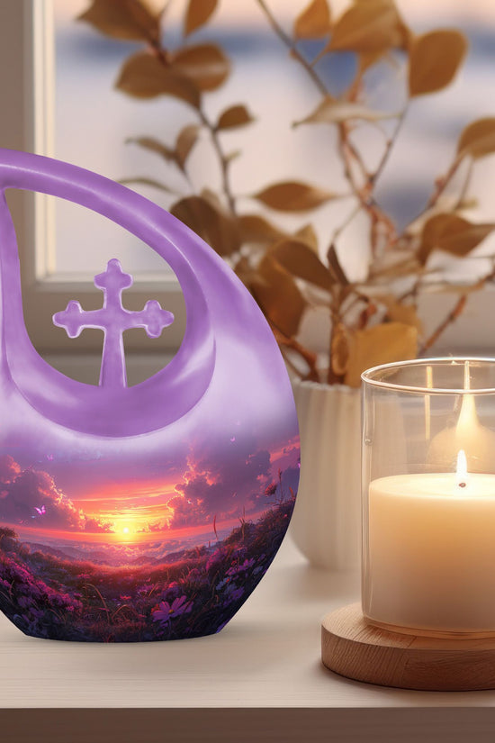Purple Meadow Urns For Ashes - Large Adult Urn