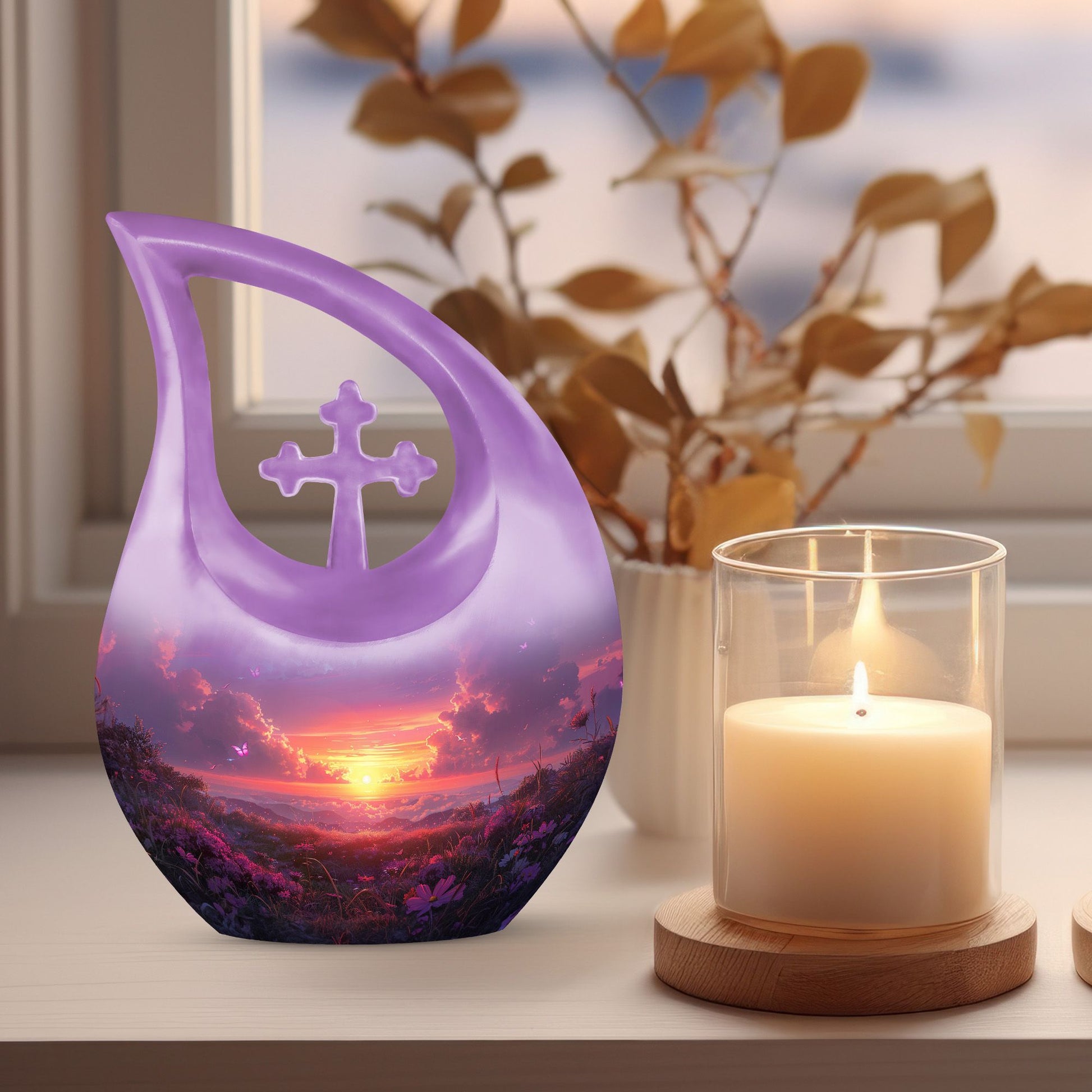 Purple Meadow Urns For Ashes - Large Adult Urn