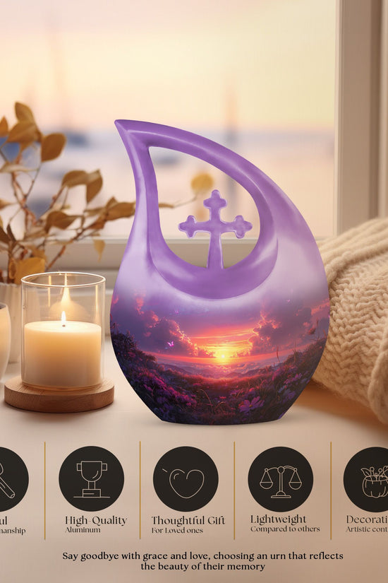 Purple Meadow Urns For Ashes - Large Adult Urn