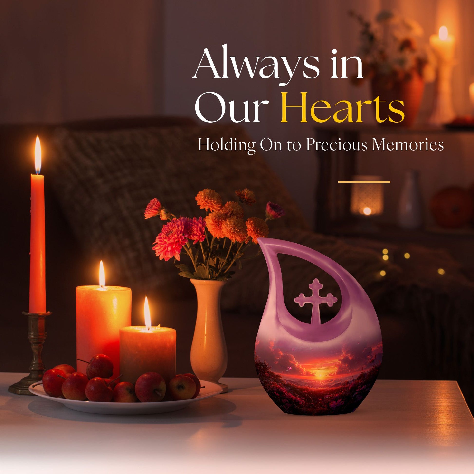 Purple Meadow Urns For Ashes - Large Adult Urn